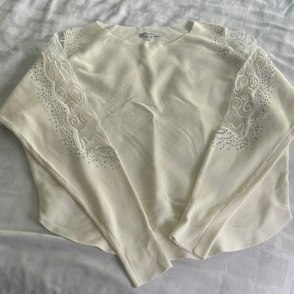 Elegant Cream Embellished Women's Jacket